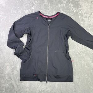 grey Koi Lite Clarity women's zip-front scrub jacket Size Medium